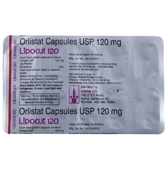 lipocut 120mg capsule 10's